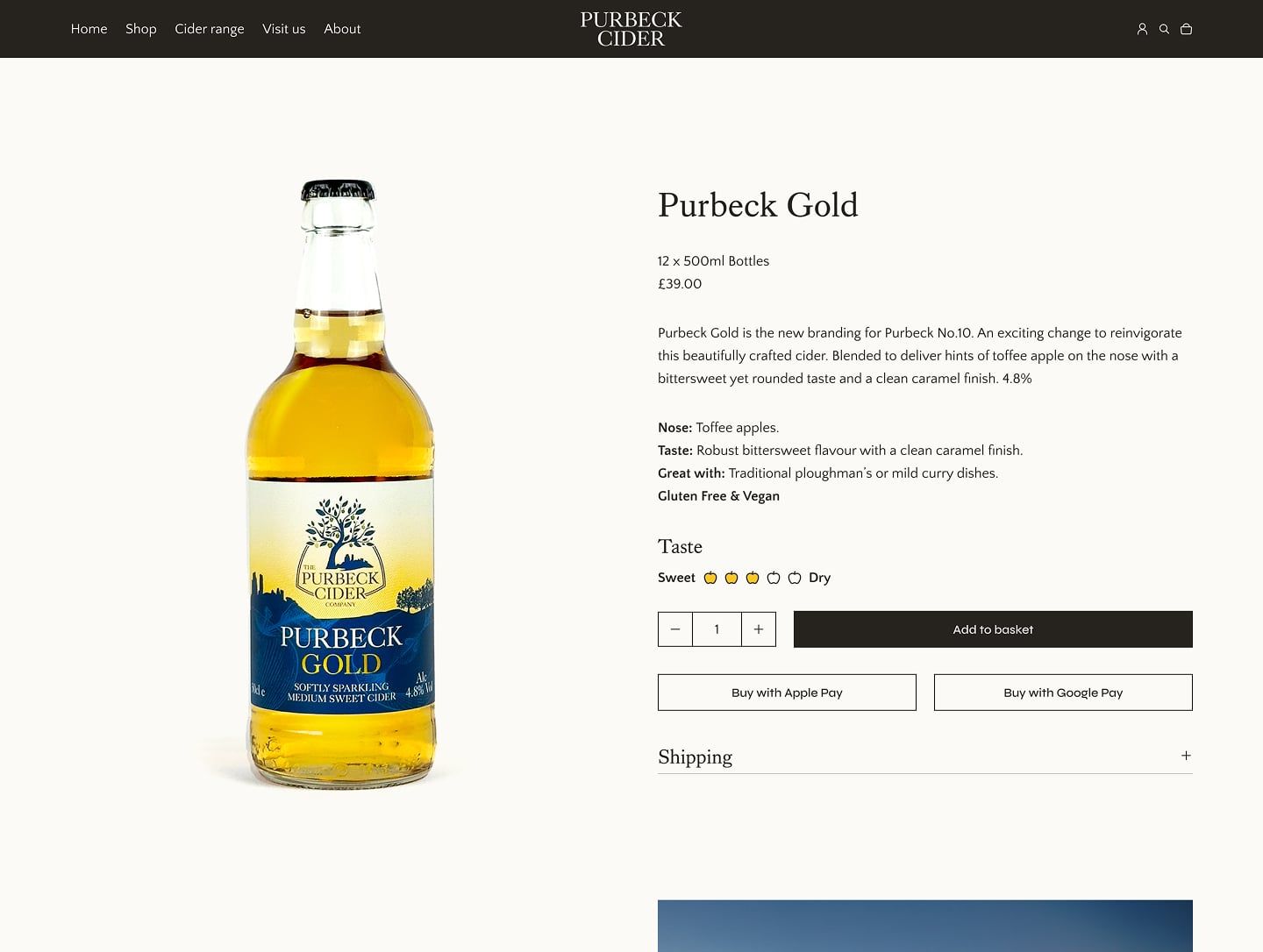 Purbeck Cider website design.